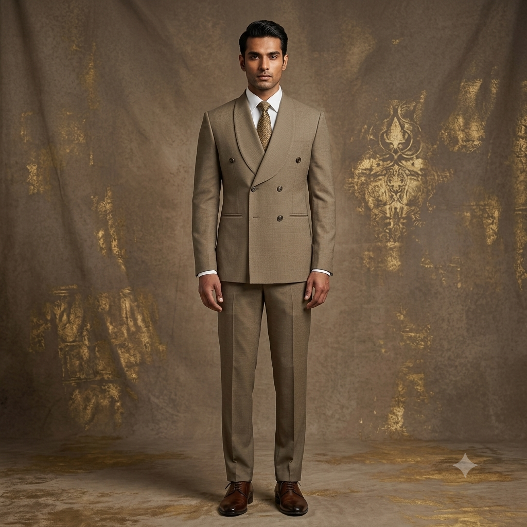 Double Breasted Suit with Shawl Collar