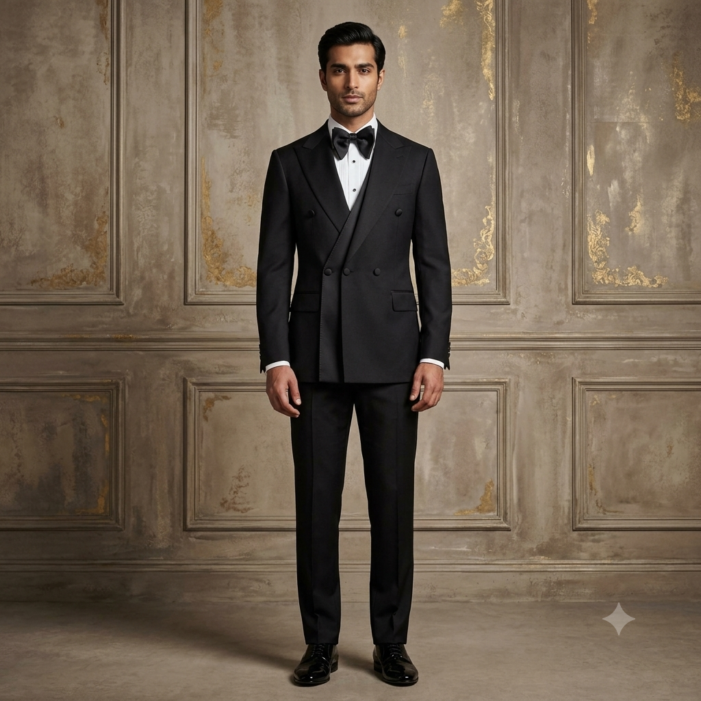 The Obsidian Dual-Front Three-Piece Evening Tuxedo
