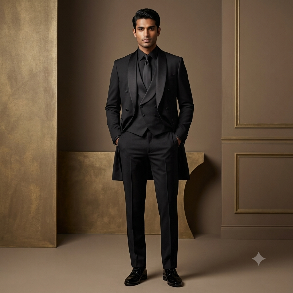 The Designer Long Shawl Collar Tuxedo with Styled Waistcoat