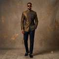 The Antique Gold Intricate Hand-Embroidered Jodhpuri Suit
