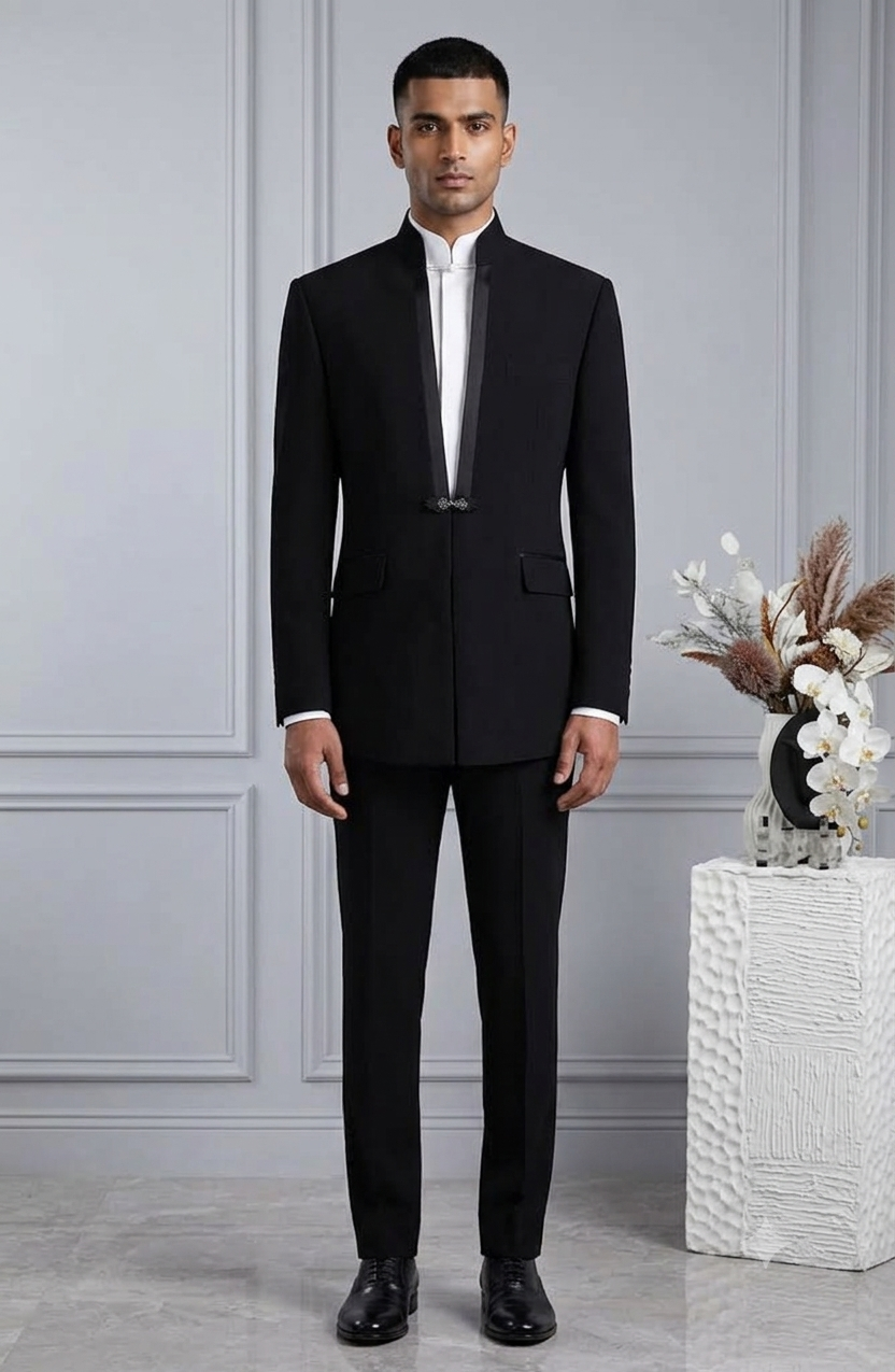 Designer Tuxedo Suit V Neck