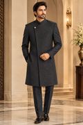 The Imperial Onyx Asymmetric Overlap Jacquard Indo-Western