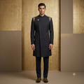 The Onyx Gold Epaulette Indo-Western Crossover Set