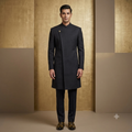 The Imperial Obsidian Structured Indo-Western Achkan