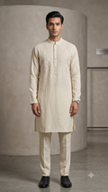 The Ivory Yoke-Embroidered Kurta Set
