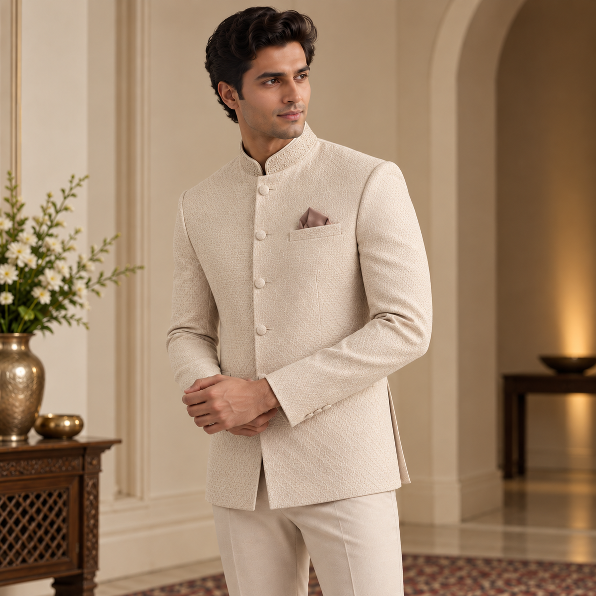 Jodhpuri Suit Warm Ivory