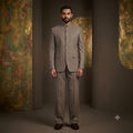 The Taupe Relaxed-Fit Classic Jodhpuri Suit