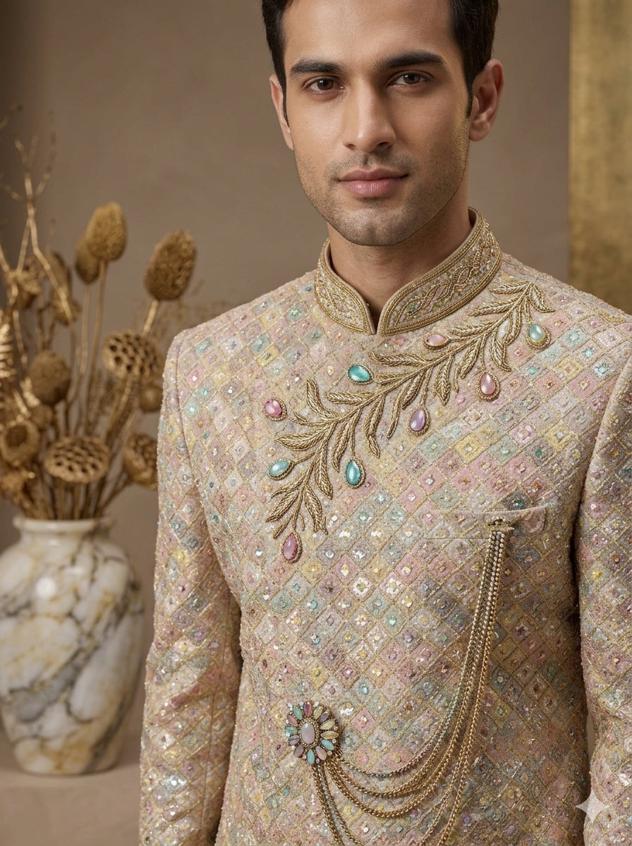 Multicolor Embroidered Sherwani