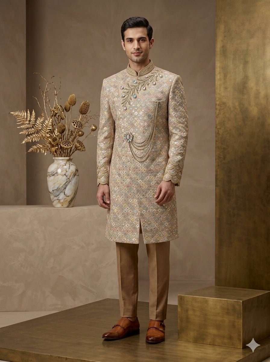 Multicolor Embroidered Sherwani