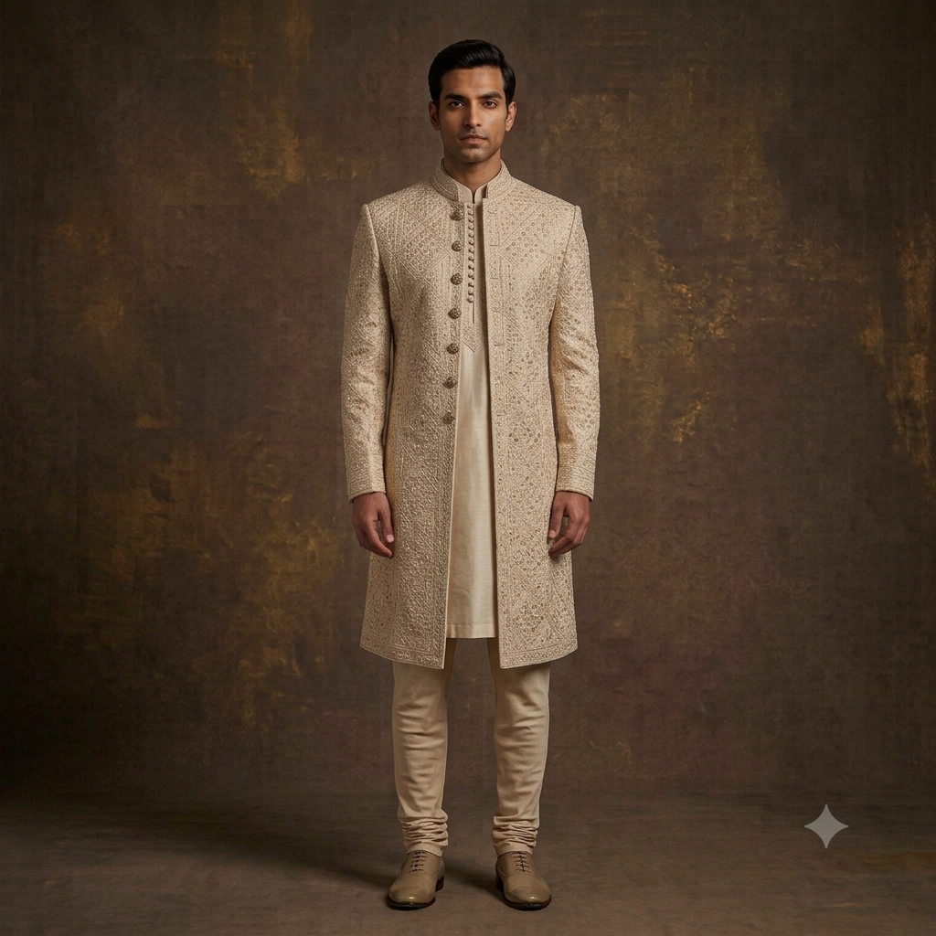 The Ivory Gold Heritage Shervani