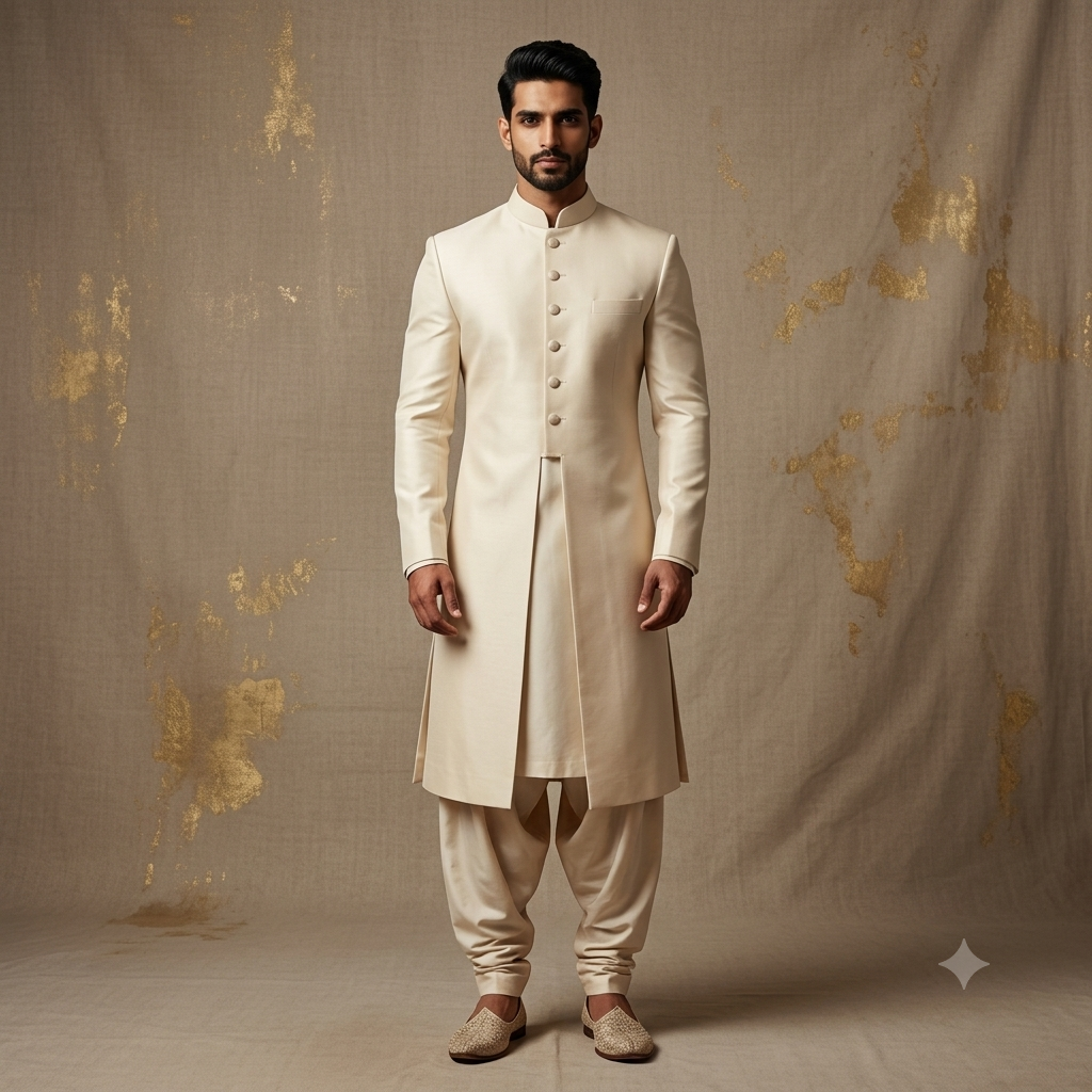 The Off-White Classic Front-Cut Shervani