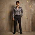 The Steel Grey Satin Formal Shirt