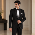Tuxedo Black Blended Wool Fabric