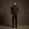 The Obsidian High Collar Broad Pleated Tuxedo Shirt