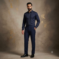 The Midnight Blue Pintucked Tuxedo Shirt