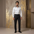 The Contrast Collar Diagonal Pintuck Tuxedo Shirt