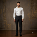 Title: The Ivory Diagonal Pintuck Tuxedo Shirt