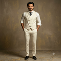 The Ivory Double-Breasted Shawl Collar Waistcoat