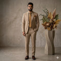Two Piece Suit in Pure Linen with patch pocket detailing.