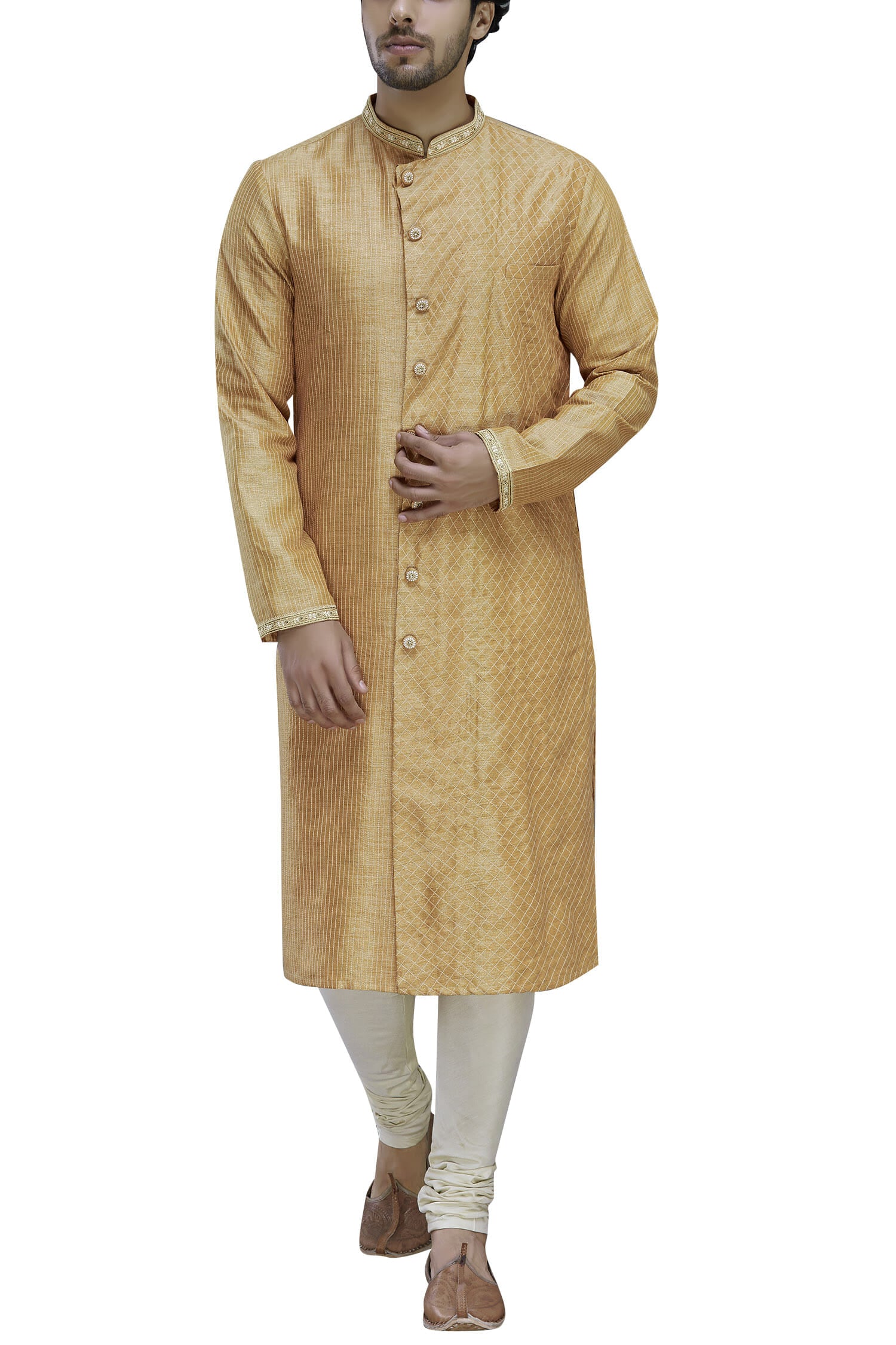 KURTA - SELF DESIGN PURE SILK KURTA