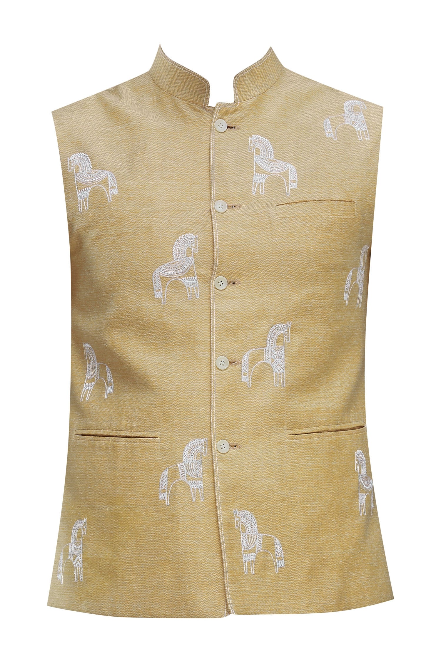Jodhpuri Jackets - ALL OVER FOLK ART EMBROIDERY JACKET