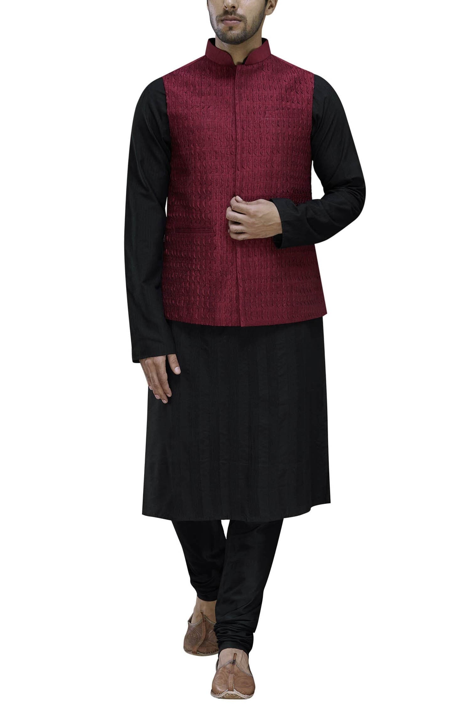 Jodhpuri Jackets -WAVE PINTUCKED BUNDI